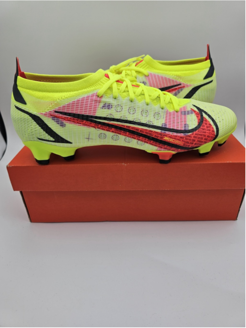 Nike Mercurial Vapor 14 Pro FG Volt Bright Crimson Soccer Cleat Sz 13 CU5693-760